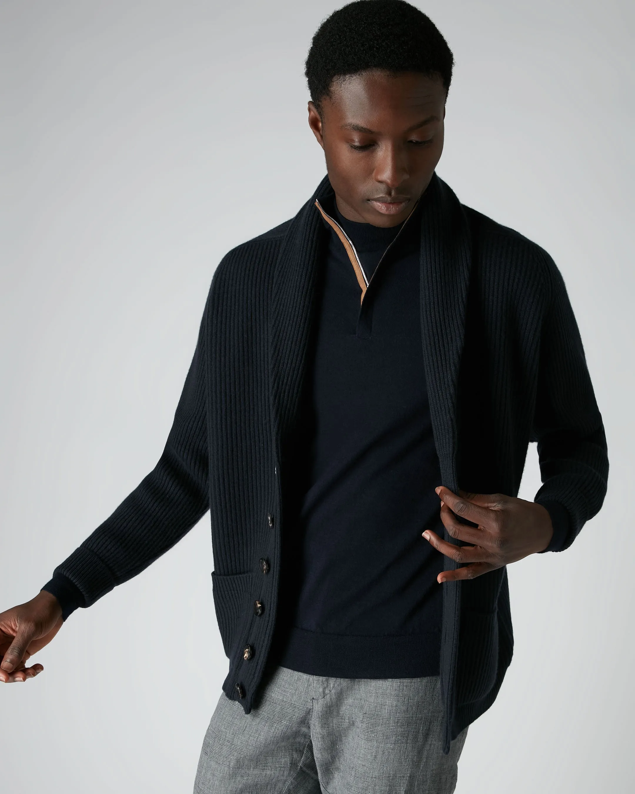 Men's Kensington Cashmere Cardigan Navy Blue