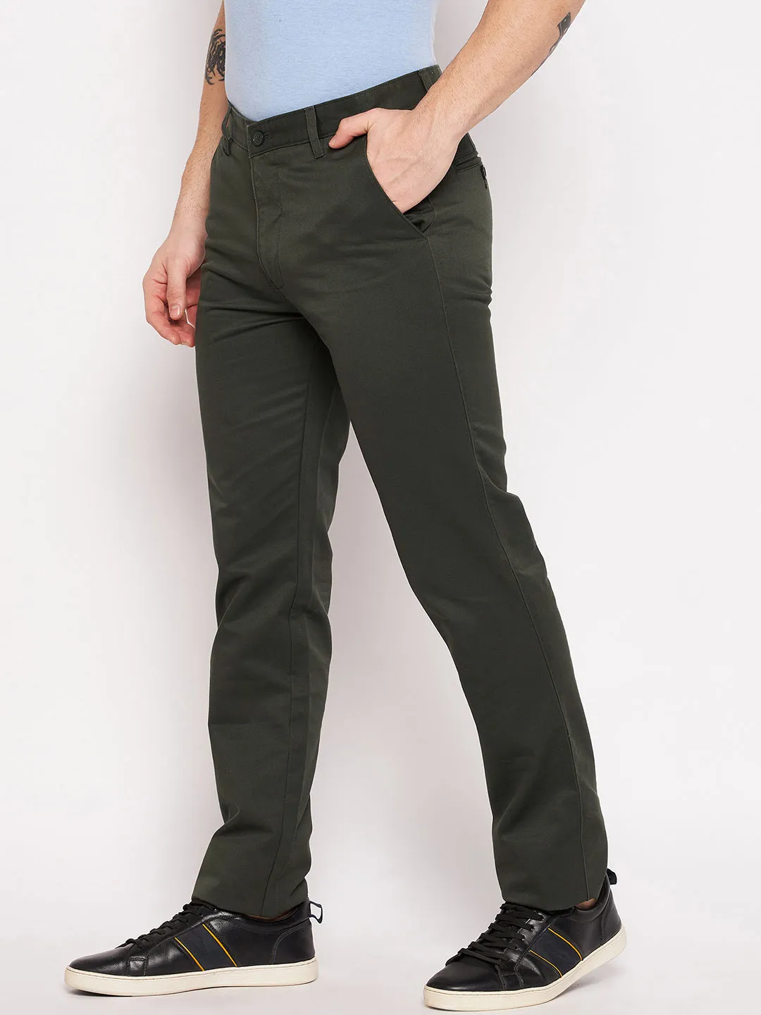 Mens Olive Trouser