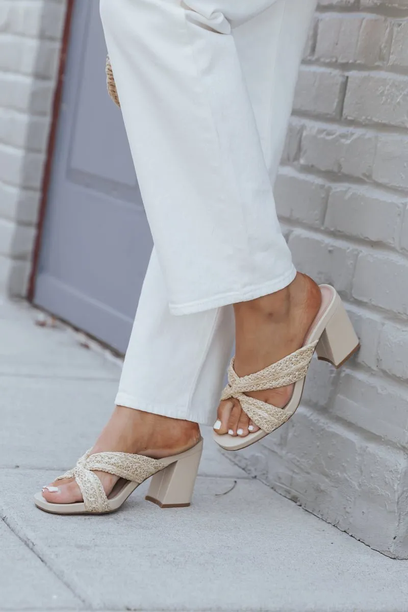 MIA Maxine Natural Twisted Strappy Heels - FINAL SALE