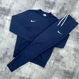 Nike Club Tracksuit Navy - Crewneck & Trousers