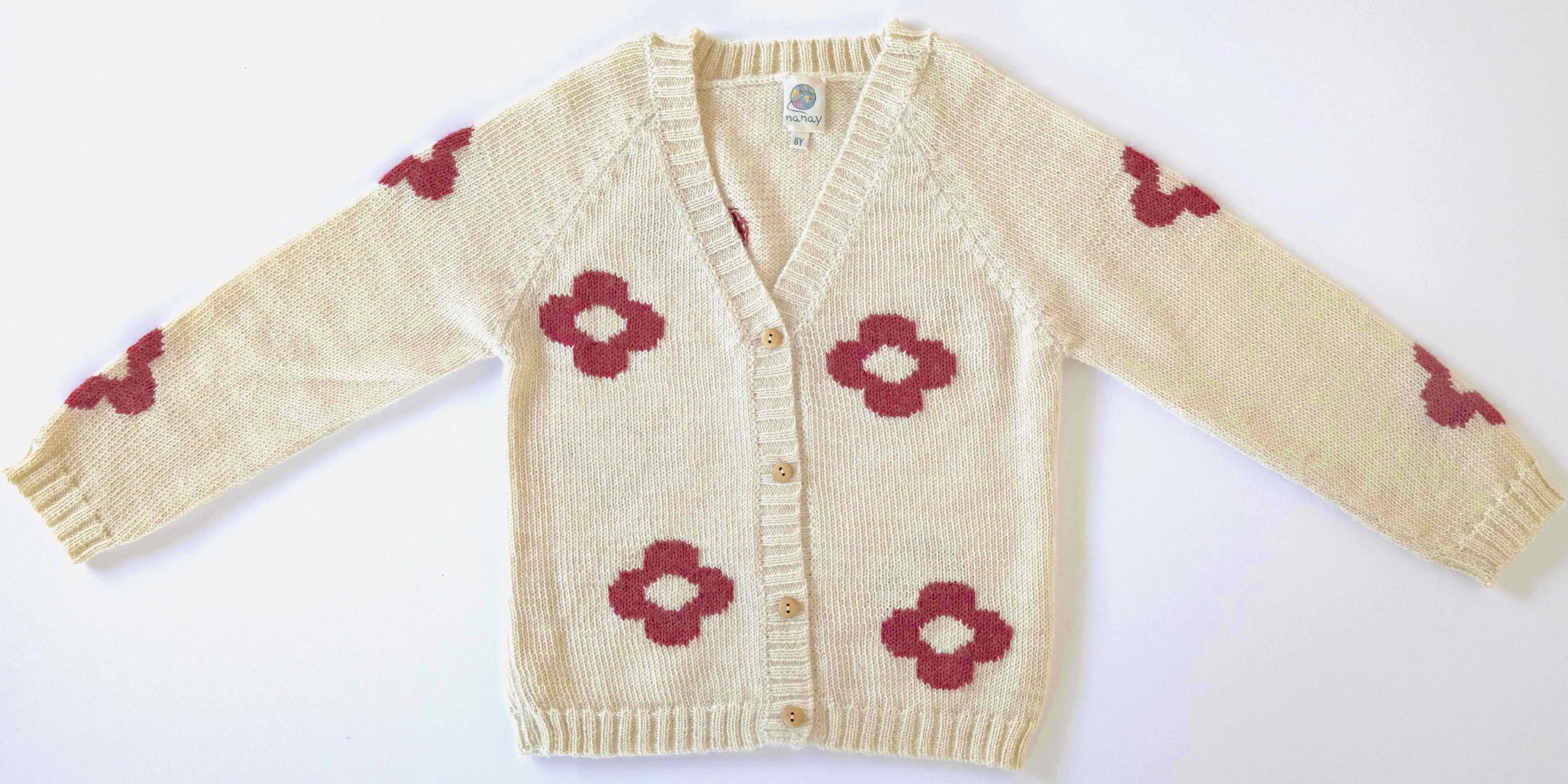 NW509 ROSES ON WHITE CARDIGAN