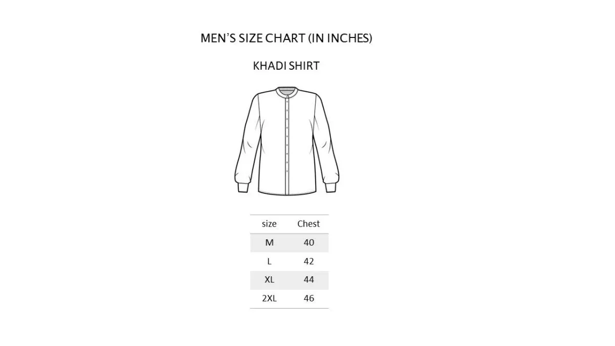 Off White Mandarin Collar  Khadi Shirt