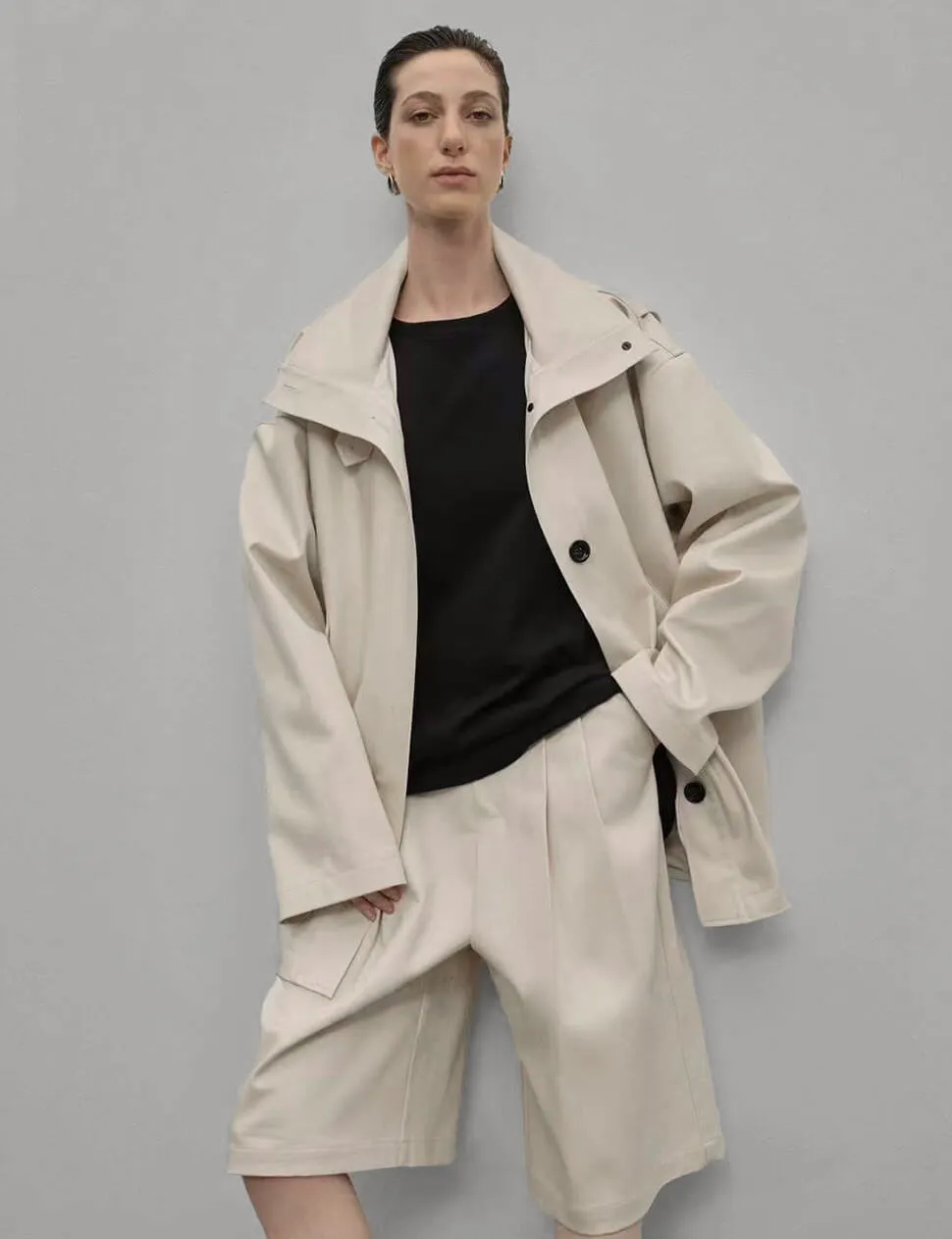 Oversized Cropped Trench Coat