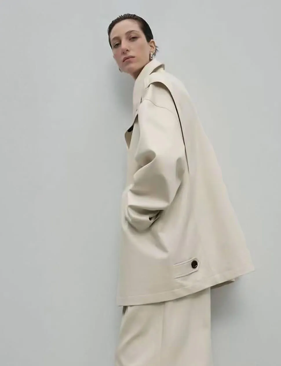 Oversized Cropped Trench Coat