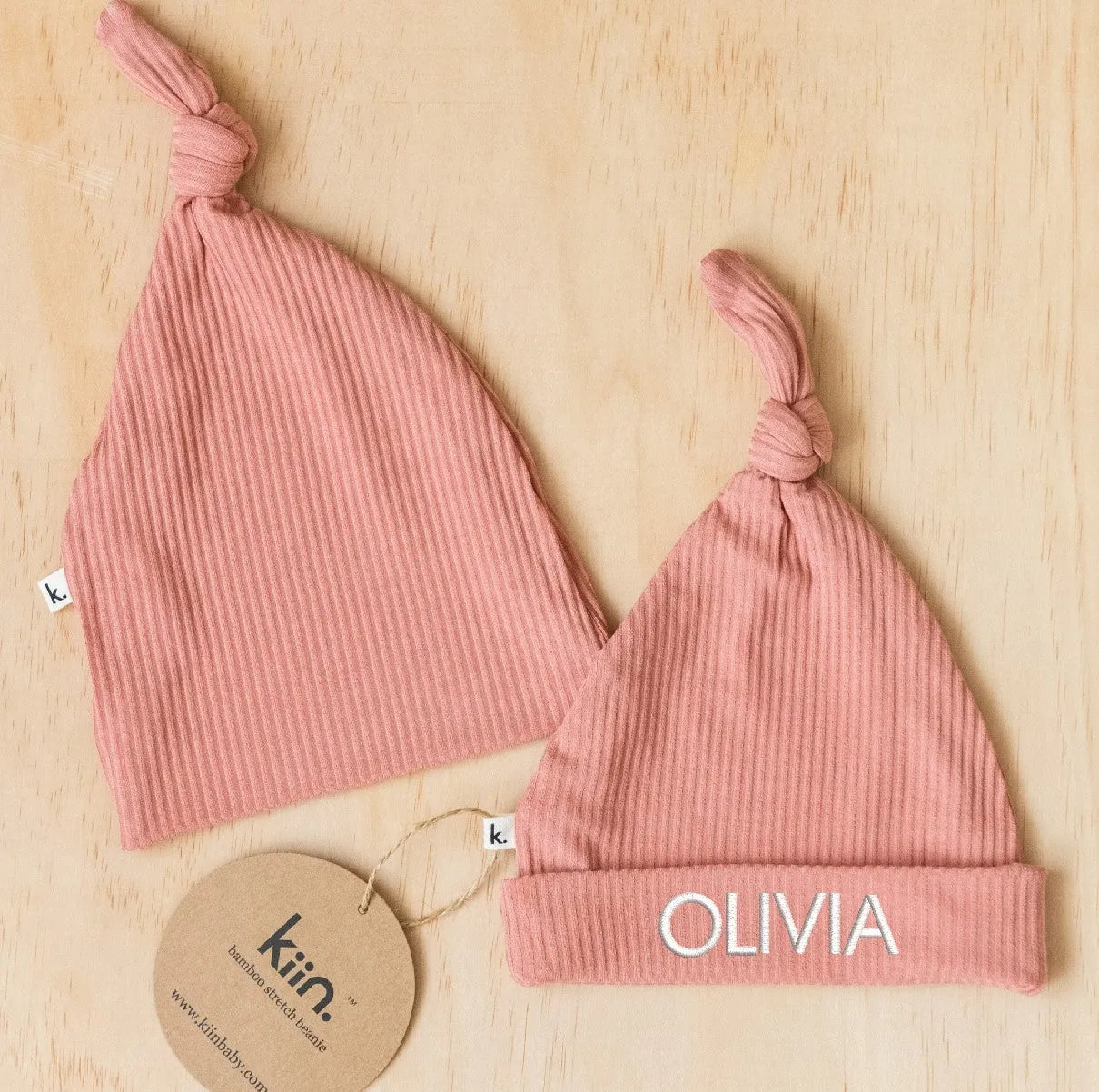 Pink Personalised Newborn Beanie