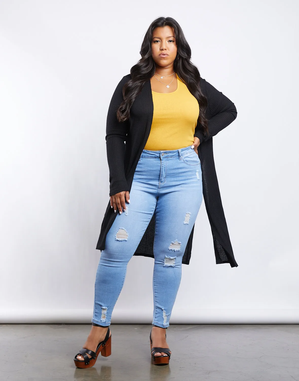 Plus Size Anna Waffle Knit Cardigan