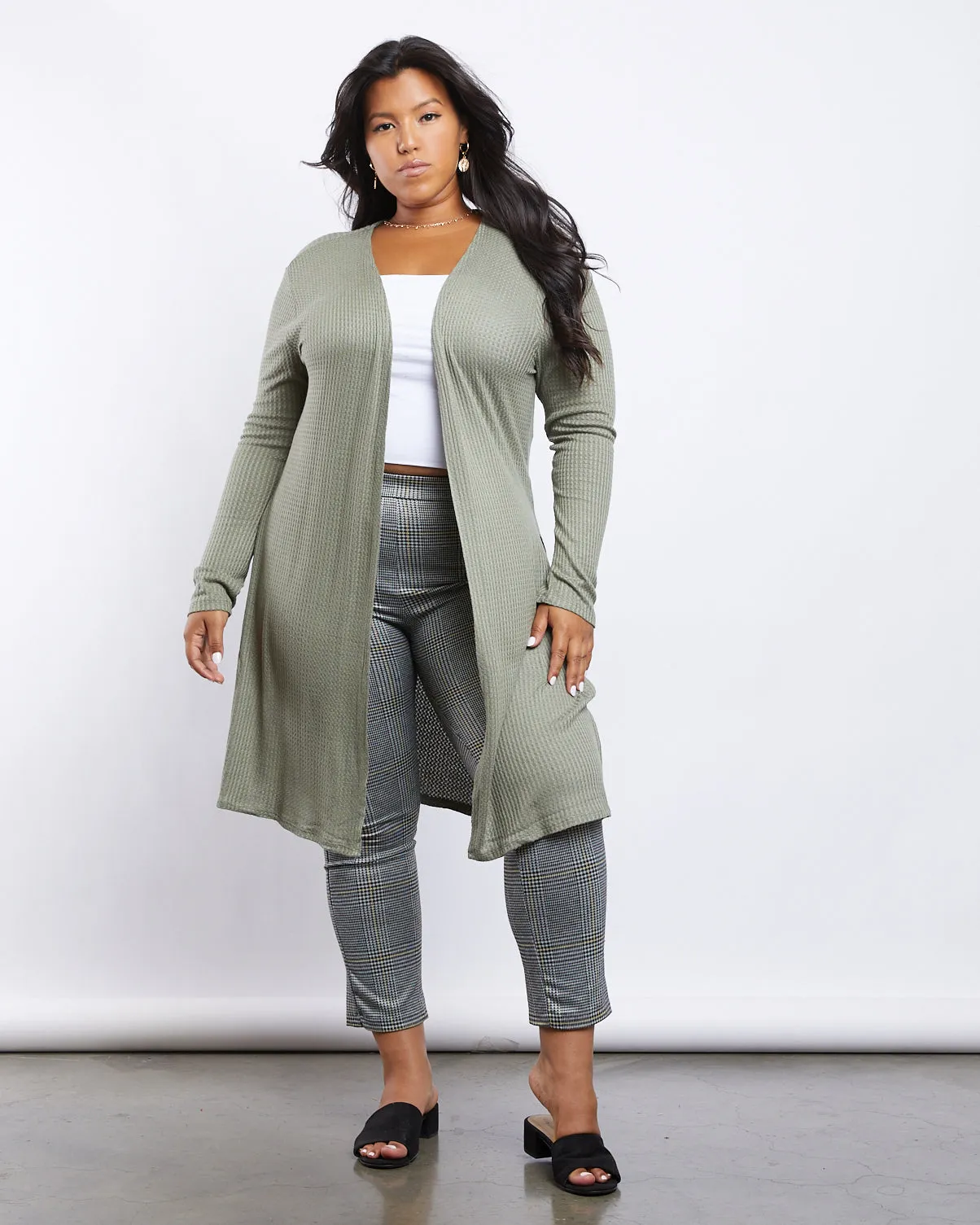 Plus Size Anna Waffle Knit Cardigan