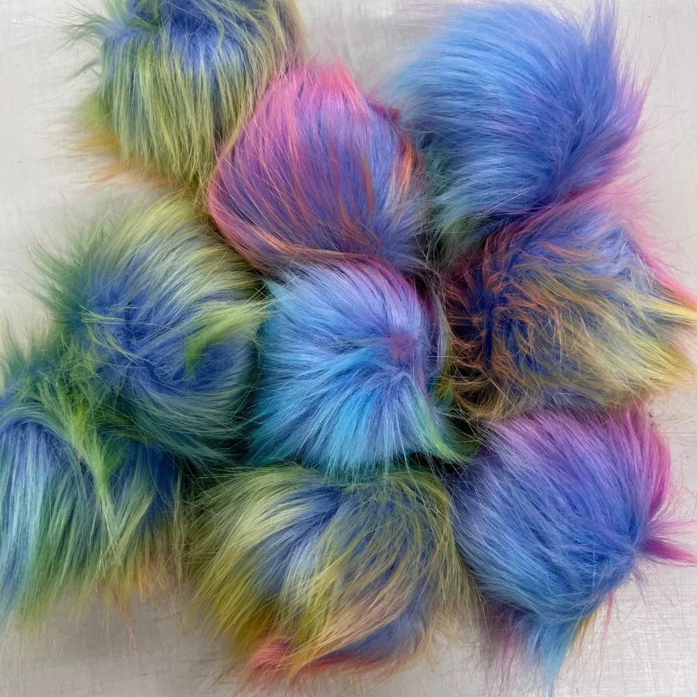 Pom Poms 8cm with Elastic Loop - Unicorn