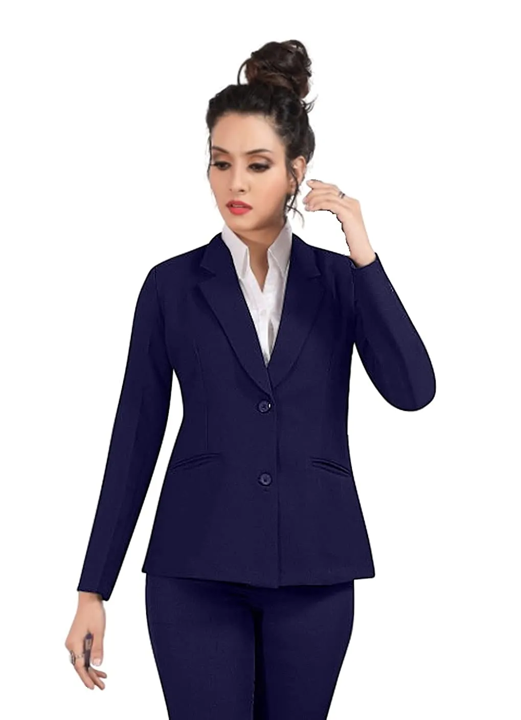 Romano nx Women's Single Breasted Formal Blazer Navy Blue