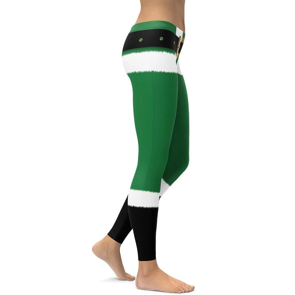 Santa's Simple Outfit Green Leggings