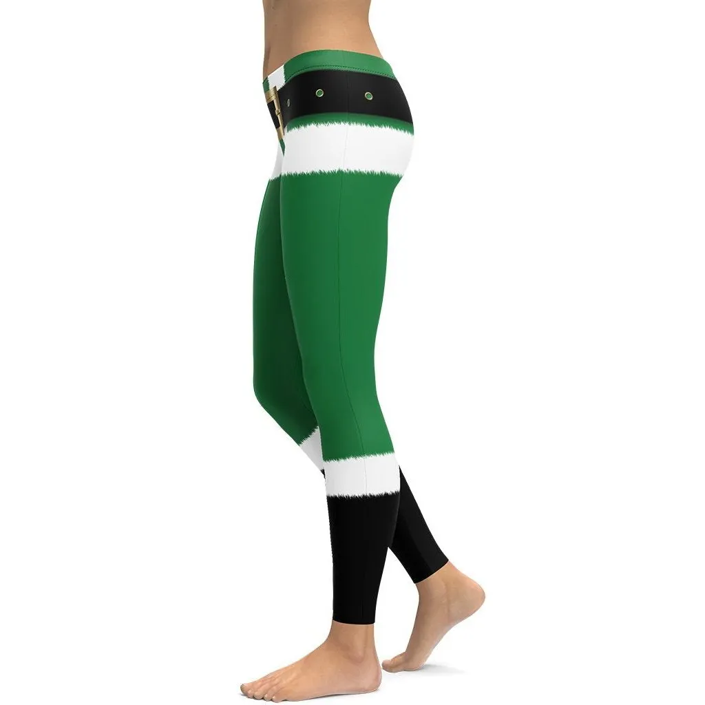 Santa's Simple Outfit Green Leggings