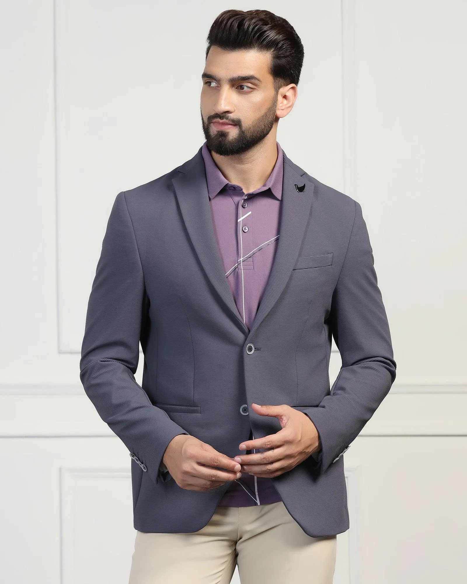 TechPro Formal Grey Stripe Blazer - Fiesta