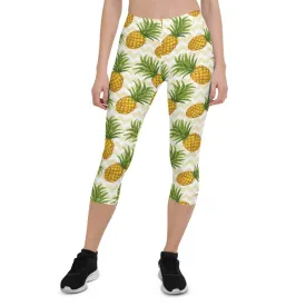 Tropical Escape Women's Capri Active Leggings