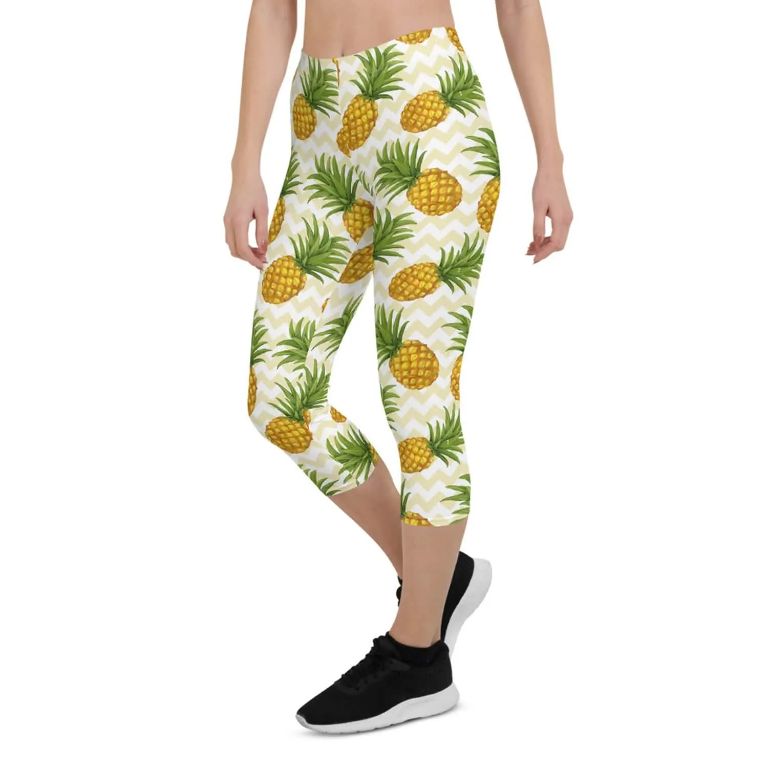 Tropical Escape Women's Capri Active Leggings