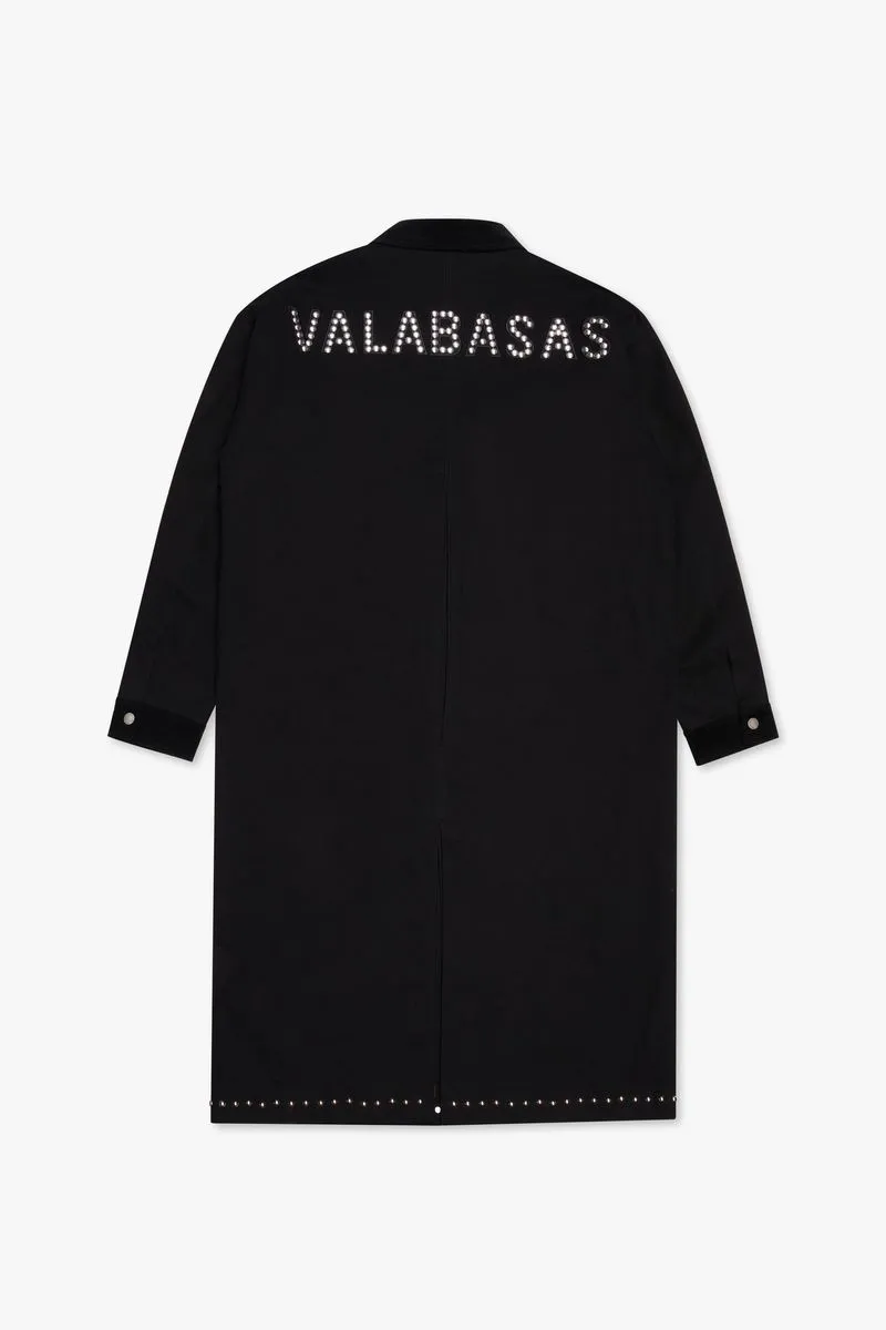 VALABASAS "DUSTER" BLACK TRENCH COAT (VLBS-VTC1-1001) BLACK