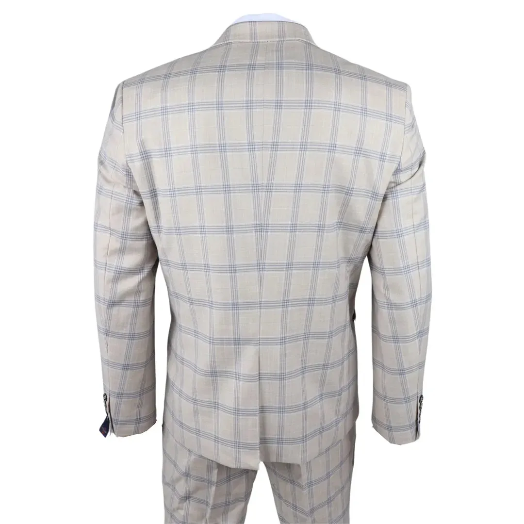 Warwick - Men's Beige Checked Blazer