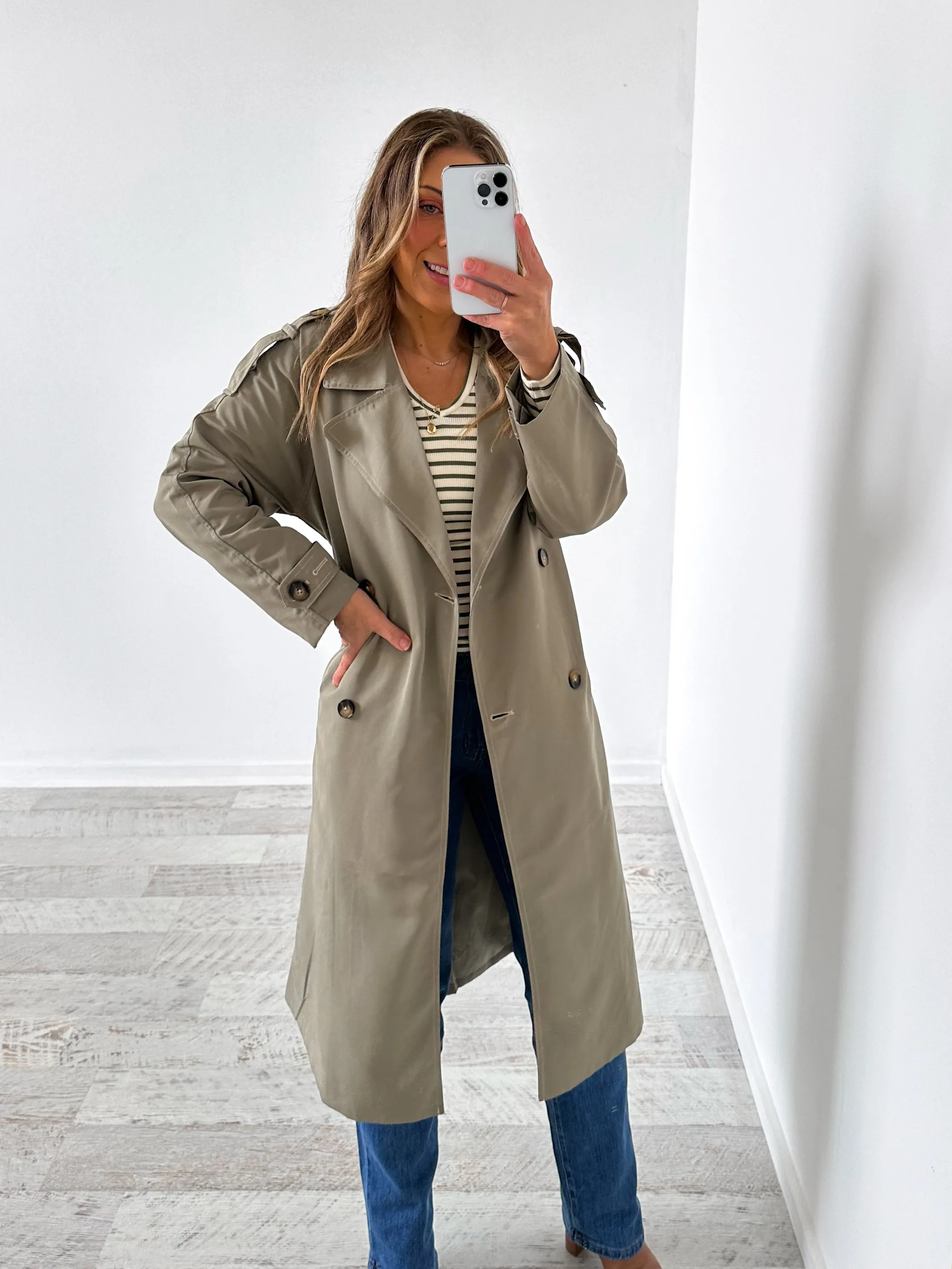 Whitney Trench Coat - Olive