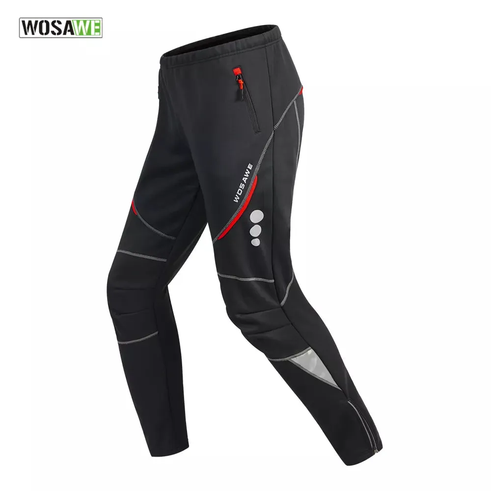 Winter Cycling Pants Warm Thermal Fleece Cycling Trousers Windproof Riding Bicycle MTB Road Bike Running Hiking Fishing